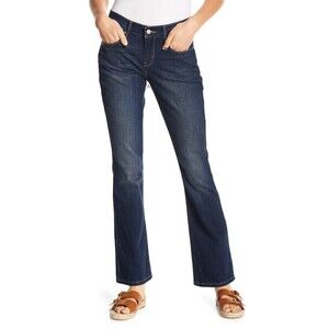 Levi’s Women's 515 Bootcut Jeans Size 10 Mid Rise Metal Studs Blue Dark Wash